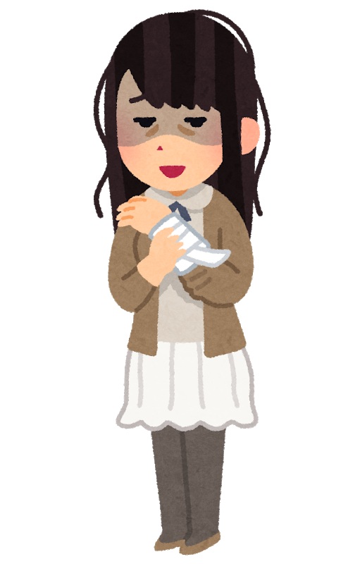 心に闇を抱えた人のイラスト（女性） いらすとや