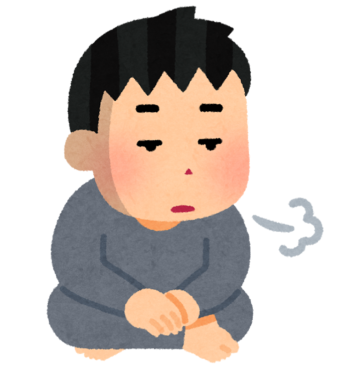 無気力な人のイラスト（男性）