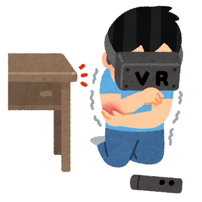 いらすとや VRゲーム中に怪我をした人のイラスト