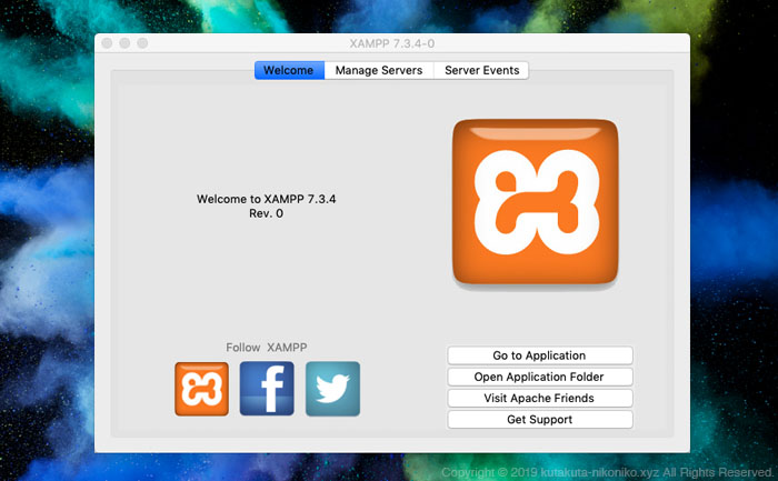 mac版xamppの起動画面